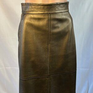 MaxMara - Orange Leather Skirt
